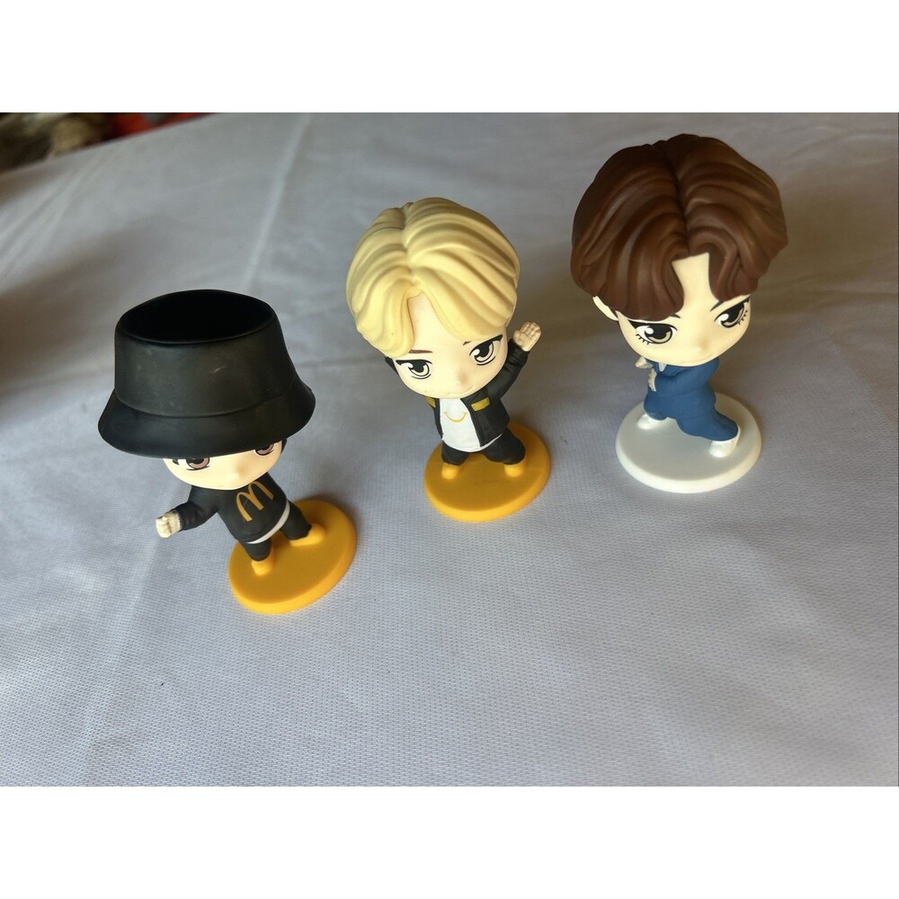 McDonald's BTS TinyTAN Happy Meal Figure Lot of 3 V Jimin Jung Kook K-Pop Toy